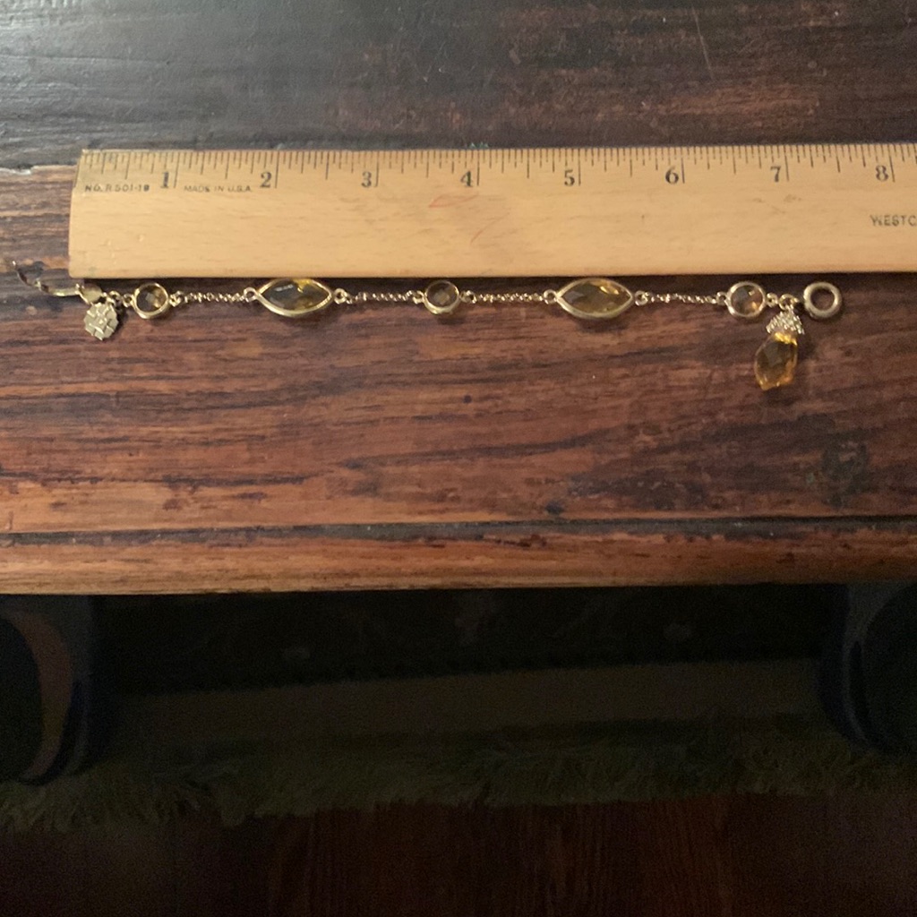 Monet Topaz Teardrop Cz Line Bracelet 10$